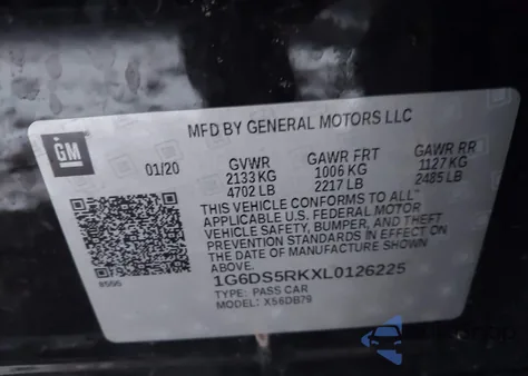 2020 Cadillac Ct5 Luxury из США, поврежденный, VIN 1G6DS5RKXL0126225